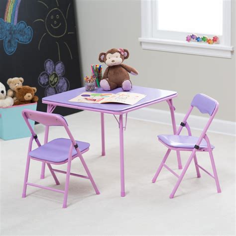 Give your kids a great play time and learning time with mickey on their backs! Showtime Childrens Folding Table and Chair Set, Purple ...