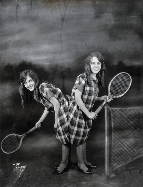 Daisy And Violet Hilton Conjoined Twins Ready For Tennis Photograph