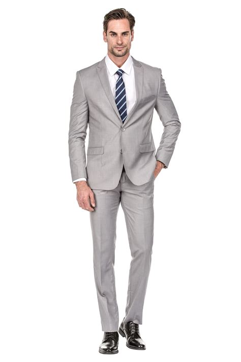 Mens Silver Suits For Weddings Classic Men Suits Silver Groom Wear