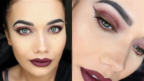 Blown Out Rosey Brown Eyes And Lips Makeup Tutorial Youtube