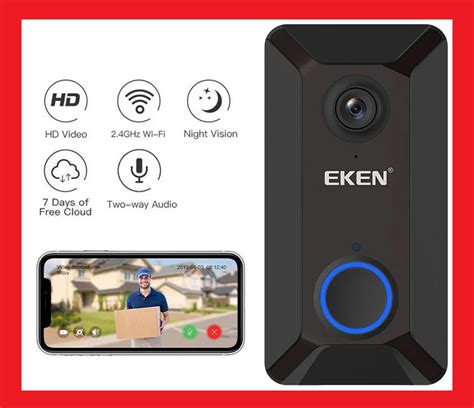 Eken V6 Smart Wifi Doorbell Умный дверной звонок с камерой Wi Fi