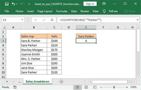 How To Use Countif Function In Excel Step By Step Guide