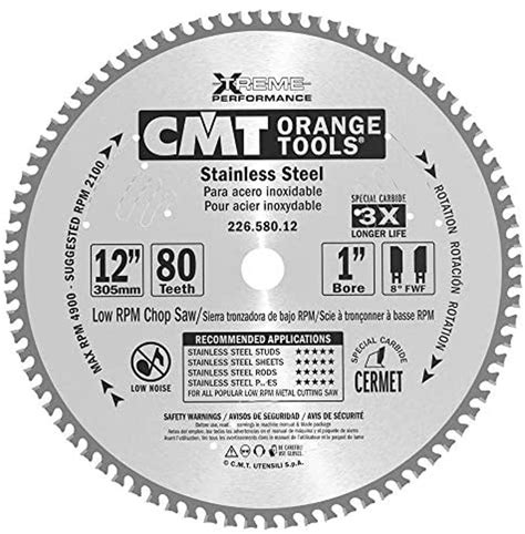 12 X 80t Stainless Steel Cutting Saw Blade Ebay