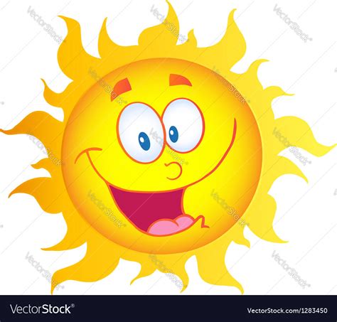 Happy Sun Cartoon Character Royalty Free Vector Image