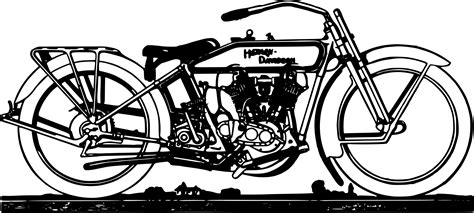 Clipart Old Style Motorcycle