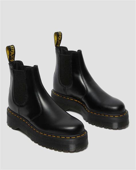 2976 Quad Smooth Leather Platform Chelsea Boots In Black Dr Martens