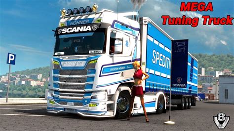 ETS2 Scania V8 MEGA Tuning Truck ProMods 2 50 ᐅ LIVE 1554 EURO