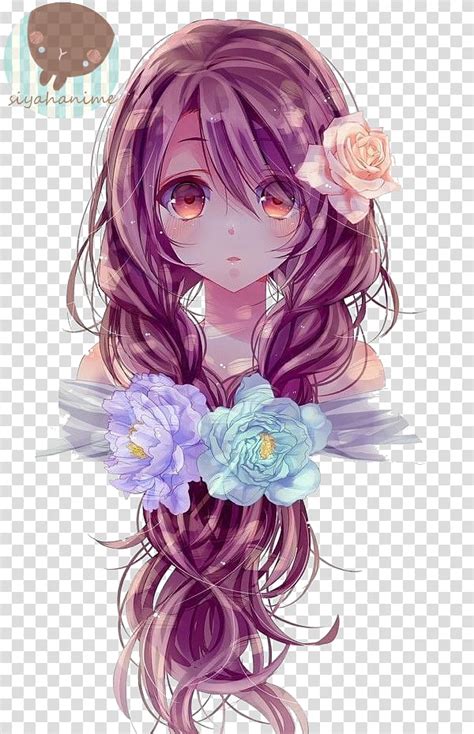Anime Girl Character With Purple Hair Cuties Anime