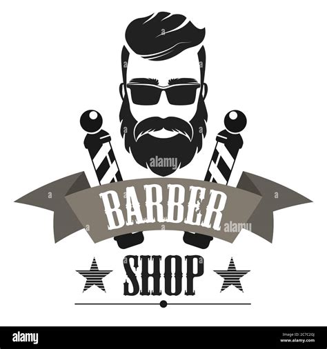 Barber Shop Retro Label Logo Vintage Emblem Or Badge Isolated Vector