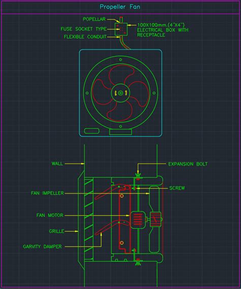 This autocad lighting blocks library includes cad lighting fixture symbols for designing architectural lighting layouts and elevations. Propeller Fan | | AutoCAD Free CAD Block Symbols And CAD ...
