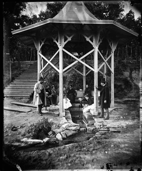 People In Mineral Springs Pavilion Photograph Wisconsin Historical