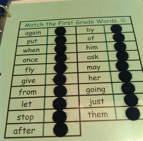 1st Grade Sight Words Velcro Match Busy Book By