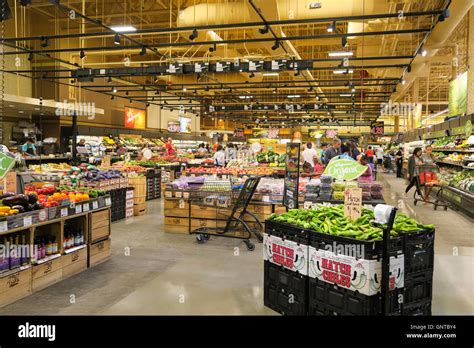 Overview Of Wegmans Grocery Store Westwood Massachusetts Usa Stock