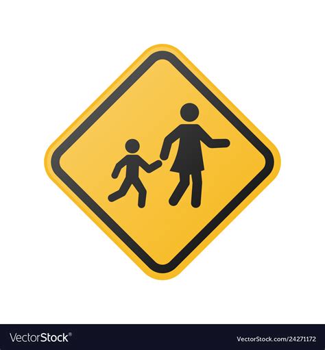 Children Crossing Sign School Area Royalty Free Vector Image