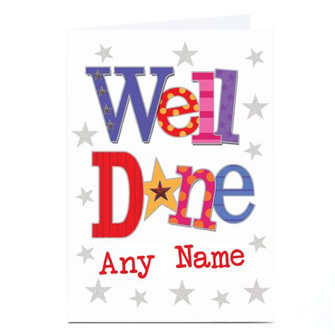 Buy Personalised Well Done Card Colourful Letters For Gbp 179 Card
