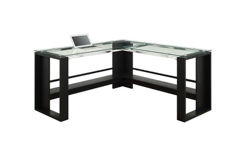 Whalen Jasper L Shaped Glass Top Desk Cos Ltd