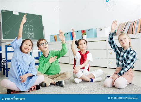 Kids Know The Answer Stock Photo Image Of Lesson Group 110144862