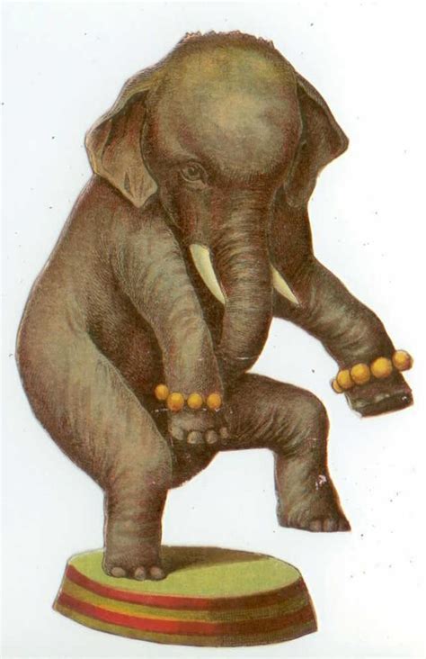 C1890s Die Cut Circus Elephant Step Right Up Vintage Circus Posters