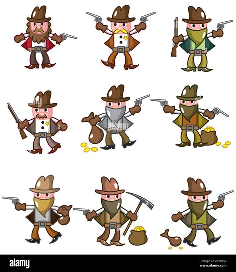 Cartoon Wild West Cowboy Icon Stock Vector Image And Art Alamy