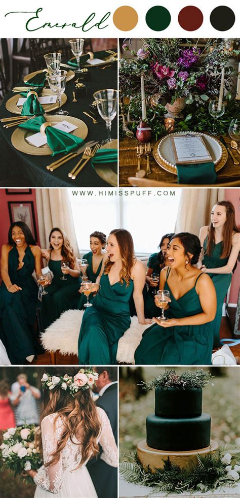 ️ 14 Dark Green Emerald Wedding Colors And Palettes Hi Miss Puff