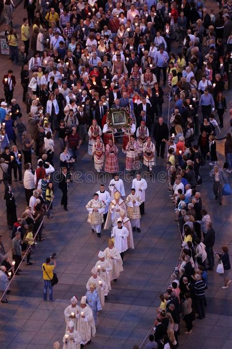 Procession Through The Streets Of The City For A Day Our Lady Of The