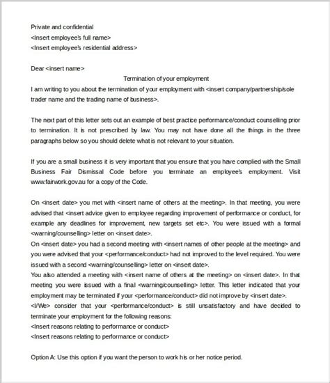 Resignation letter sample 1 (general) 2. 12+ Probation Termination Letter | Letter template word ...