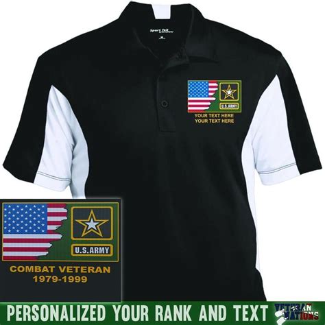 Us Army Logo Personalized Embroidered Sport Tek Performance Polo
