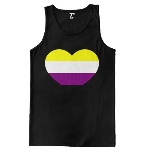 Non Binary Heart Pride Flag Lgbtq Gender Fluid Men S Tank Top