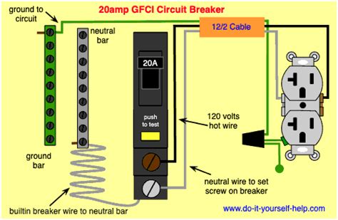 240 volt residential wiring schematic with g.f.c.i. Circuit Breaker Wiring Diagrams - Do-it-yourself-help.com