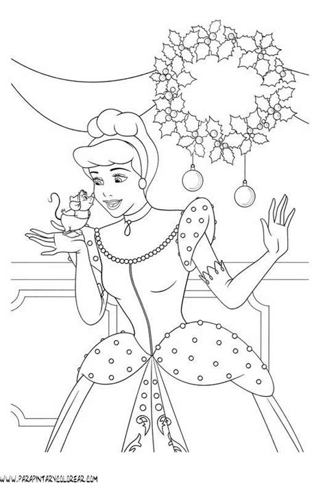 Free Cinderella Christmas Coloring Pages