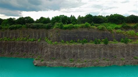 Quarry With Pure Blue Water From A Drone Youtube