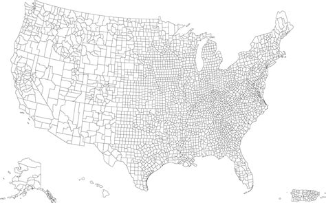 Us Map With All Counties In Powerpoint And Illustrator Vector Format