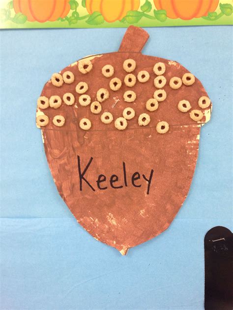 Acorn Art With Cheerios Great Activity For Fine Motor Skills Idea By