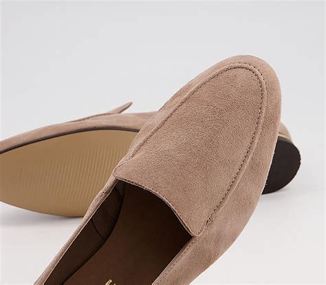 Office Fia Soft Loafers Taupe Suede Flat Shoes For Women