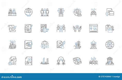 Workforce Line Icons Collection Diversity Efficiency Productivity