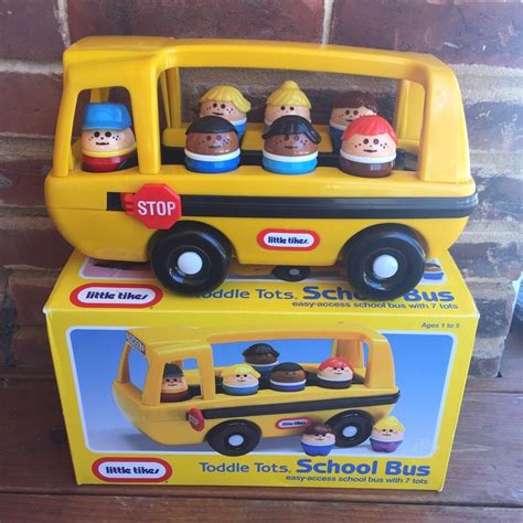 Toy story appears little tykes todol tots. Vintage Little Tikes Toddle Tots Yellow School Bus 7 Figures Original Box 0800