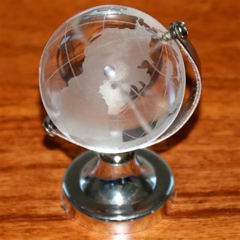 40mm Clear Earth Globe World Map Crystal Glass Paperweight Stand Desk Decor £8 86 Picclick Uk