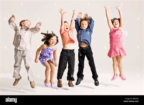 Kids Jumping Stock Photo Alamy