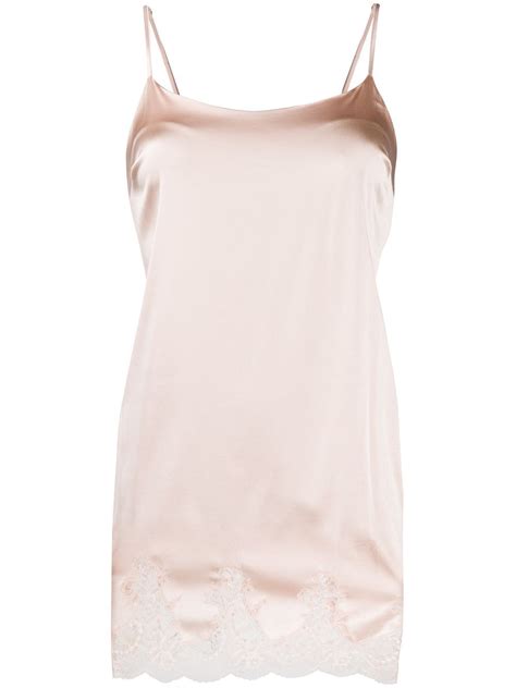 fleur of england silk slip with lace hem farfetch