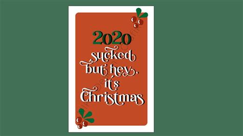 Digital Download High Quality Christmas Card Print At Home 2020 Sucked