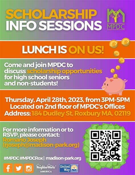 Scholarship Info Sessions Mpdc Madison Park Development Corporation