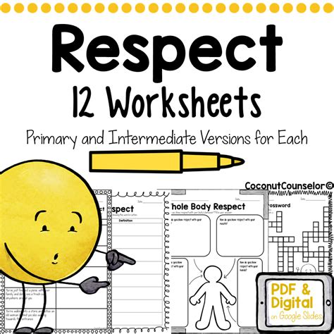 Respect Worksheet Set Of 12 Classful