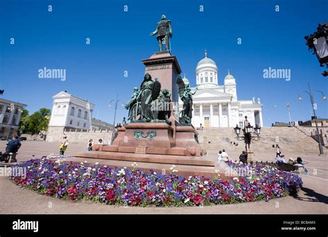 Statue Of Alexander Ii In Senaatintori Senate Square Helsinki Finland
