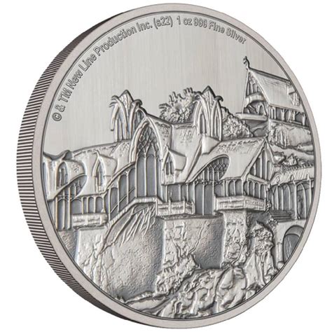 Rivendell The Lord Of The Rings 2022 1 Oz 2 Fine Silver Coin Niue