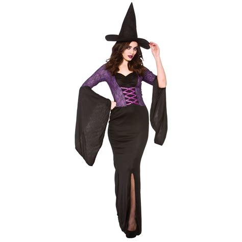 Ladies Halloween Gothic Sexy Scary Sorceress Enchant Witch Fancy Dress