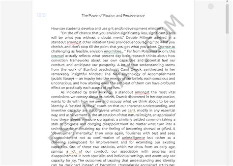 Of papers free examples thesis. The Power of Passion and Perseverance: Essay Example, 1650 words | EssayPay