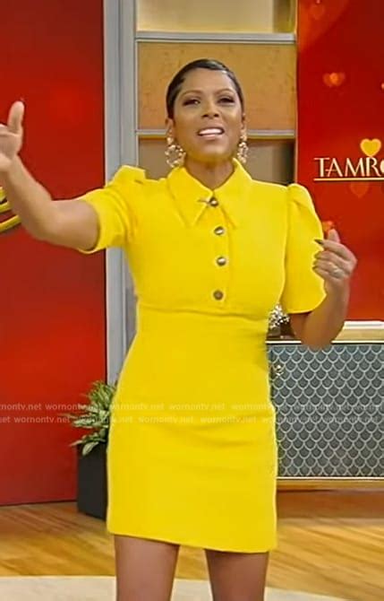 Wornontv Tamrons Yellow Tweed Mini Dress On Tamron Hall Show Tamron