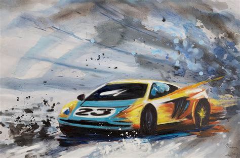 Race Car Acrylic Painting On Canvas Abstract Team Car Etsy