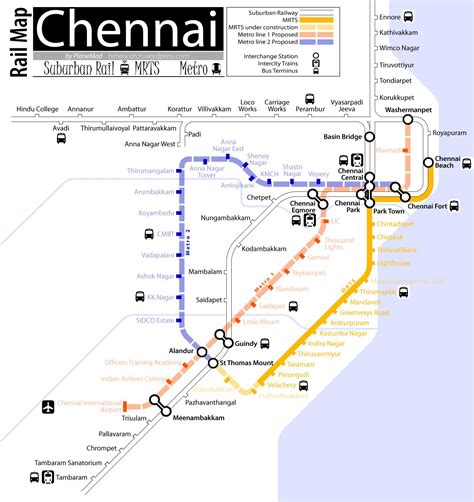 Chennai Metro Rail Map Metro Rail Chennai Route Map Tamil Nadu India