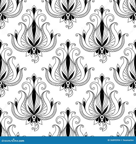 Beautiful Floral Arabesque Seamless Pattern Stock Vector Illustration